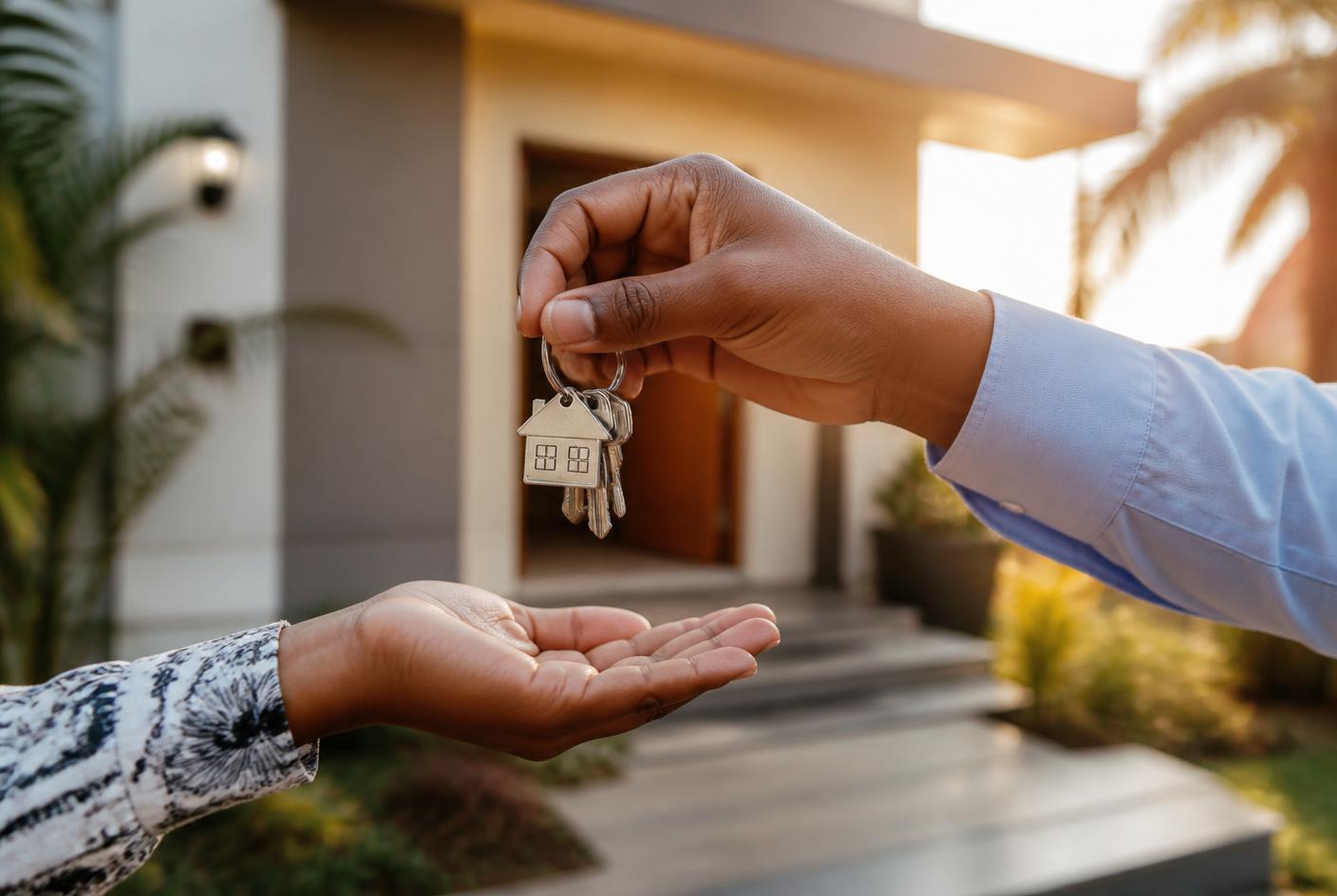 House keys being handed over to a new homeowner